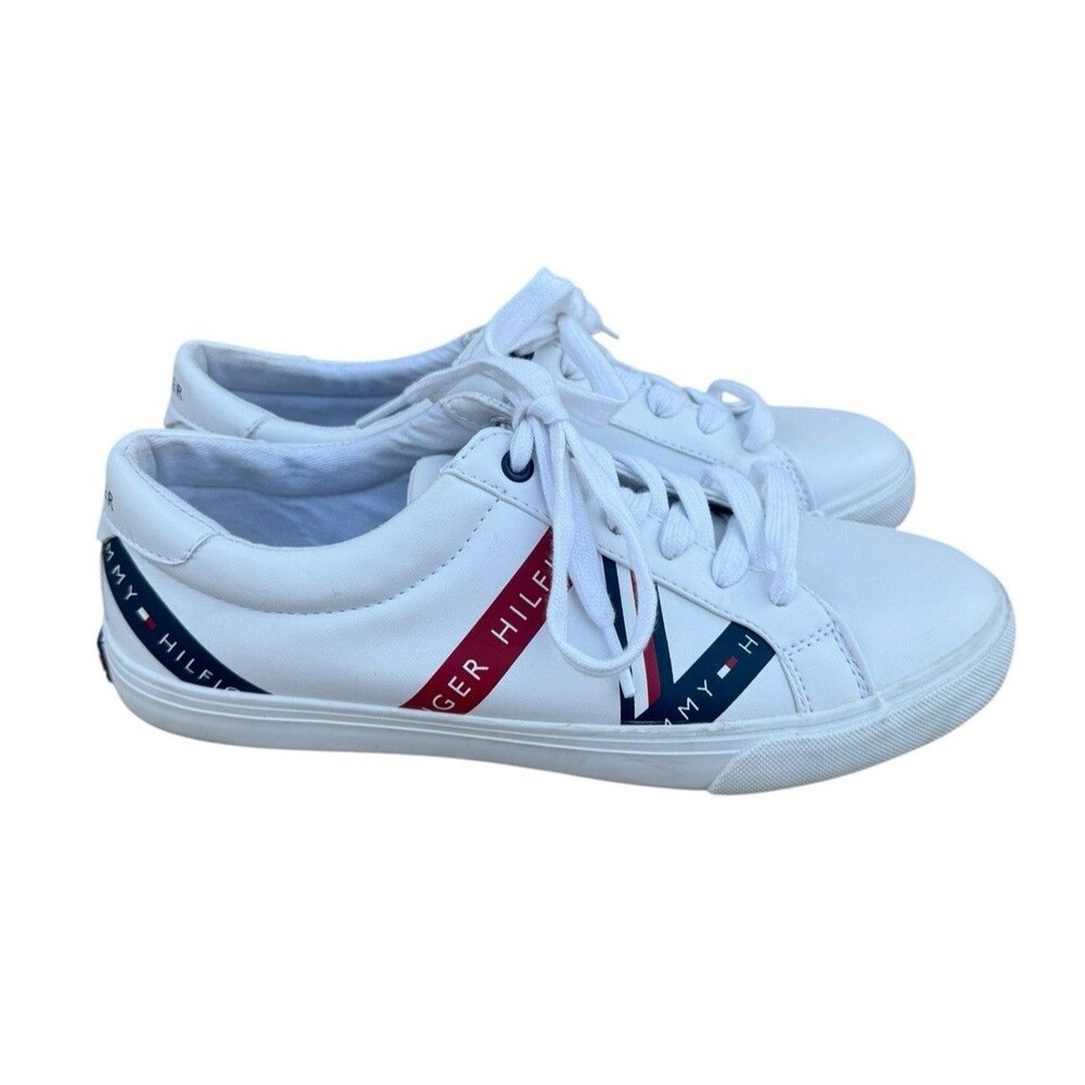 Tommy Hilfiger Shoes Women’s Size 8M White Lace Up Sneakers Casual Logo